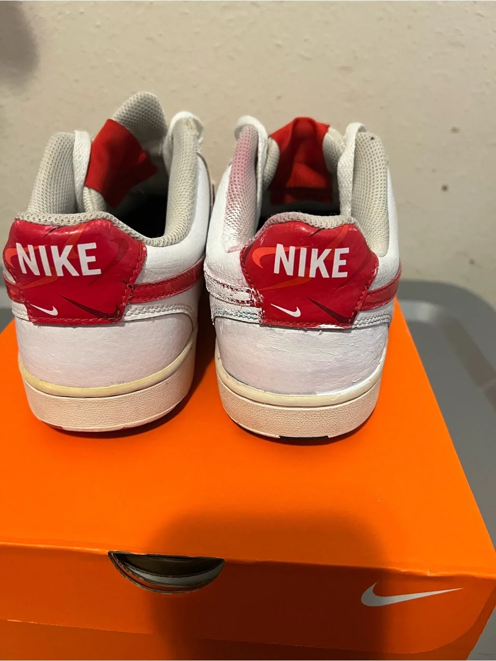 Nike court low vision White & Red Men's Low-Top